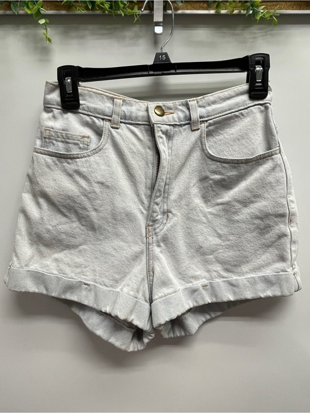American Apparel Light Blue High-Rise Denim Shorts Size 28